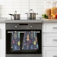 thumbnail image 4 of Yayeee 2 Pack Hand Towels for Bathroom 100% Cotton 16" x 28" Soft Absorbent Kitchen Towel, Dark Blue Christmas, 4 of 7