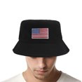 thumbnail image 4 of Tuitoonm American Flag Bucket Hat Independence Day 4th Of July Hat Costume Topper Print Cap Bucket Hats Independence Day Keepsake Decoration Gift, 4 of 5