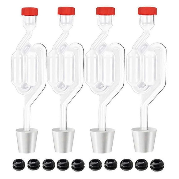 S-Shape Airlocks Homebrew Bubble Airlock Carboys Stopper & Fermenter Seal Valve with Food Grade Gro