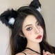 thumbnail image 5 of Diadema con orejas de gato y orejas de animal, accesorio para disfraz Negro, 5 of 9