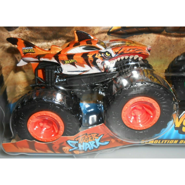 Hot Wheels Monster Trucks Tiger Shark VS Piranahhhh 1:64 Scale 2-Pack