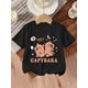 thumbnail image 1 of Adorable Girls' Peach Capybara Dolphin Print T-Shirt - Soft Cotton, Crew Neck, Short Sleeve, Summer Top with Cute Cartoon Graphics, 1 of 6