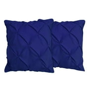 The Great American Store Set of 2 Pinch Pleat Pillow Shams (Throw 16 x 16, Royal Blue) 1800 Series Brushed Microfiber - Wrinkle & Stain Resistant Decorative Bed Pillow Shams