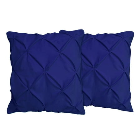 The Great American Store Set of 2 Pinch Pleat Pillow Shams (Throw 14 x 14, Royal Blue) 1800 Series Brushed Microfiber - Wrinkle & Stain Resistant Decorative Bed Pillow Shams