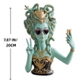 thumbnail image 2 of 7.87" Cute Selfie Medusa Decorative Bust Statue Mint Green Gold Resin Figurine Stable Base Tabletop Ornament Ideal for Desk Vanity Living Room Home Aesthetic Decoration, 2 of 6