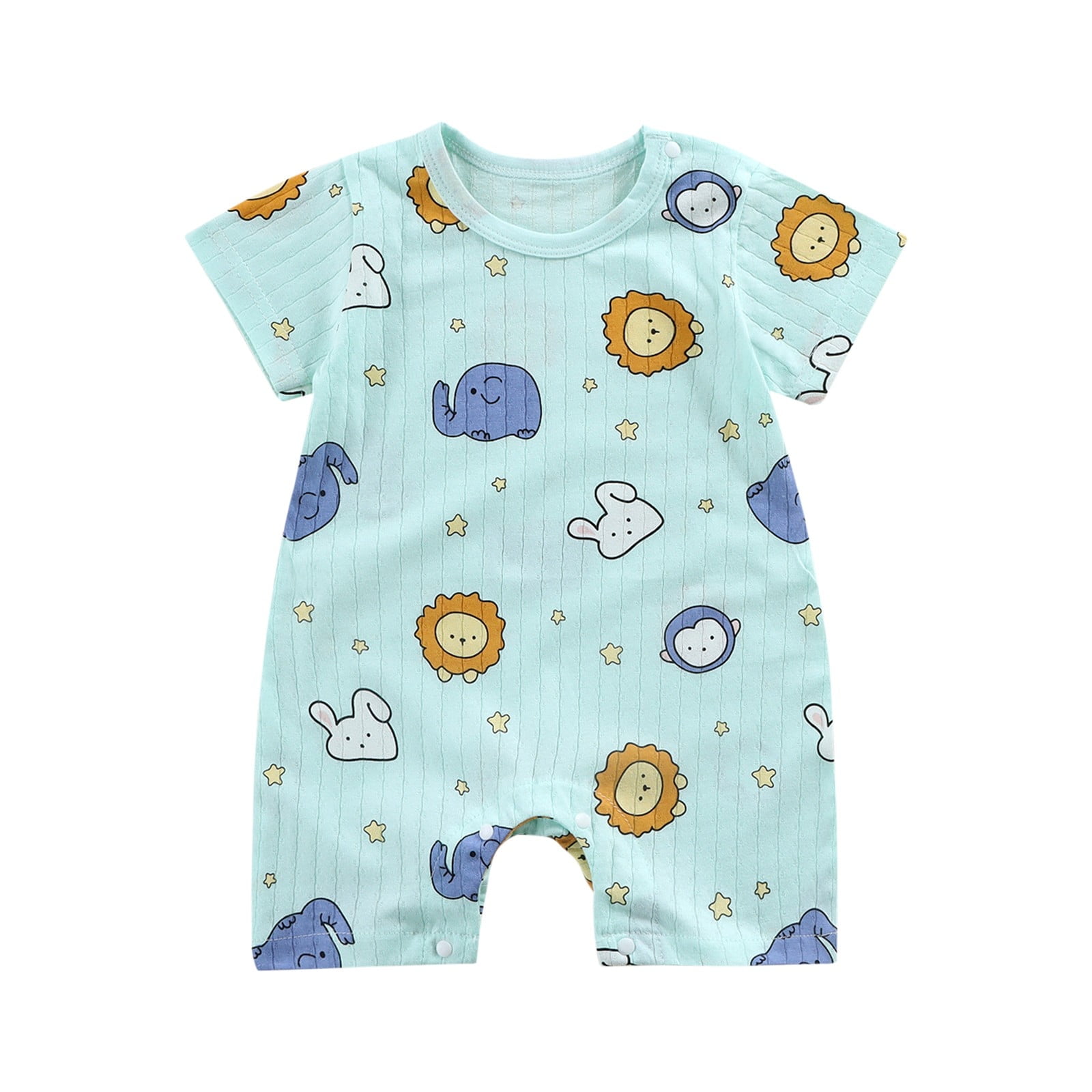 KVPLBQFD Toddler Girls Print Jumpsuit Baby Summer Short Sleeve Jumpsuits Infant Soft Comfortable Romper Trendy Kids Gear Outwear