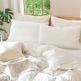 thumbnail image 2 of MooMee Pillowcases 100% Washed Cotton Linen Like Textured Envelope Closure Set of 2 (Off White, Queen), 2 of 4