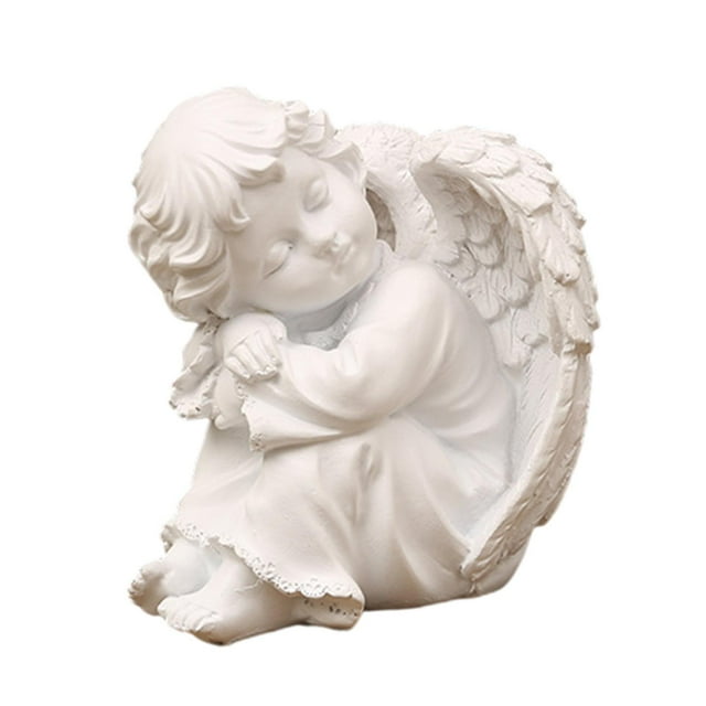 Estatua de ángel rezando, adorno de figura de resina de ángel, figura de ángel de resina, escultura de ángel, para decoración de patio, porche, césped Estilo B