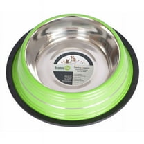 Iconic Pet Color Splash Stripe Non-Skid Pet Bowl, 32 Oz, Green