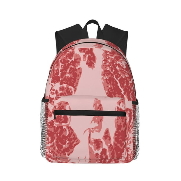 Easygdp Red Meat Mochila Casual para Portátil, Mochila para Escuela, Viajes, Negocios