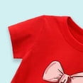 thumbnail image 4 of Haut Décontracté d'Été pour Fille, Col Rond, Couleur Unie Classique, Manches Courtes, avec Nœud, Mode, 4 of 6