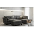 thumbnail image 1 of K-Living Fabric Sectional in Grey with ottoman & throw pillows, 1 of 5