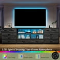 thumbnail image 3 of EnHomee TV Stands for Living Room Bedroom Dresser with Charge Station Entertainment Center for TVs 75 inch to 85 inch Black TV Stand with Fabric Drawers & LED, 3 of 8