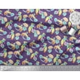 thumbnail image 2 of Soimoi Purple Heavy Satin Fabric Cookies & Cupcake Food Print Sewing Fabric Yard 54 Inch Wide, 2 of 3