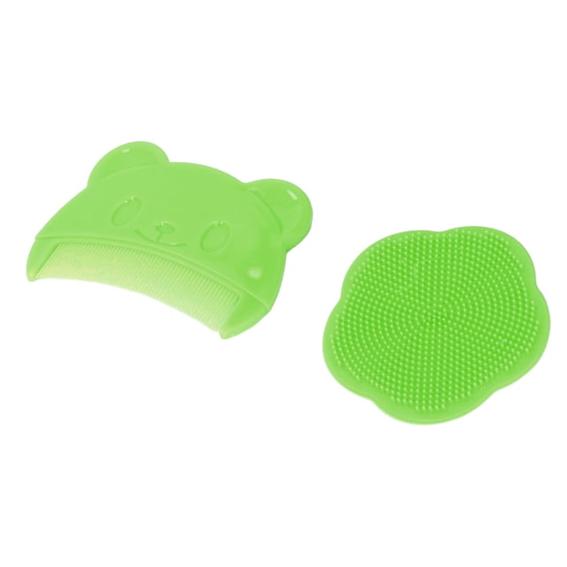 Peine de silicona para el cuero 2 uds., cepillo para el cuero cepillo de baño para el cuero cabelludo para recién nacidos, cepillo limpiador para el cuero