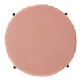 thumbnail image 6 of SAFAVIEH Lisbon Modern Glam Round Ottoman, Dusty Rose, 6 of 10