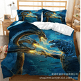 thumbnail image 4 of Godzilla 3D Quilt Cover Suit, Suitable For Boys Duvet Cover 3 Piece Set, Teenage Bedding Quilt Cover-Week, 4 of 5