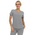 thumbnail image 4 of Saint Scrubs Women’s 9-Pocket Medical Scrub Set – V-Neck Stretch Top & 7-Pocket Jogger Pants, Lightweight, Easy Care Uniforms for Nurses & Healthcare, Grey, Large, 4 of 4