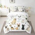 thumbnail image 2 of Homewish Cartoon Pug Dog Bedding Comforter Set 7pcs for Teens, Kawaii Animal King Bedding Sets, Cut Dalmatian Print Reversible Bed Sheets, Microfiber Bedroom Decor, 2 of 7