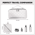 thumbnail image 5 of FETERVIC Travel Makeup Bag,Large Capacity Cosmetic Bags for Women,Waterproof Portable Pouch Open Flat Toiletry Bag Make up Organizer with Divider and Handle，White, 5 of 8