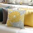 thumbnail image 3 of BANET  Throw Pillow Covers Yellow Flower Pillowcases Couch Cushion Cover for Outdoor Indoor Decoration 12x12in, 3 of 5