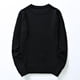 thumbnail image 3 of Gibobby Suéter hombre Suéter de algodón con cuello redondo para hombre, de ajuste clásico pesado, para hombre(Negro,Grande), 3 of 4