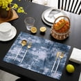 thumbnail image 3 of Navy Blue Ombre Placemats Set of 4, Gradient Abstract Art Vintage Placemats for Dining Table, Place Mats for Kitchen Tabletop, Waterproof Wipeable Dining Table Mats Set, 3 of 9
