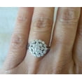 thumbnail image 2 of 2Ct Round Cut Lab Created Diamond Flower Cluster Engagement Ring 14K White Gold Plated 925 Sterling Silver, 2 of 4