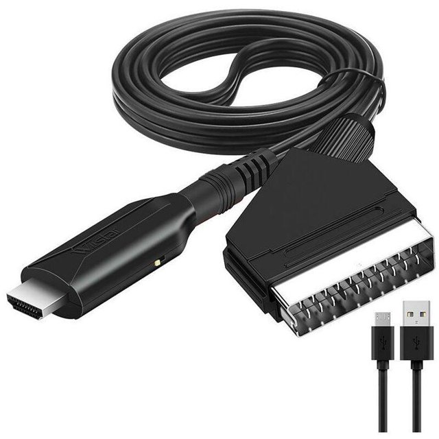 Cable Peritel a HDMI, Adaptador Peritel a HDMI, Convertidor de audio y vídeo Peritel todo en uno a HDMI 1080p/720p