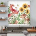 thumbnail image 4 of Sunflowers Mushroom Sheer Curtains 45 Inches Long, Summer Botanical Butterfly Watercolor Light Filering Curtains, Breathable Simi Curtain Privacy Drapes for Kitchen Bathroom Small Window Treatment, 4 of 9