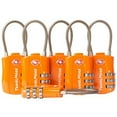 thumbnail image 2 of 6 Pack TSA Approved Travel combination cable Luggage Locks for Suitcases & Backpacks - Orange, 2 of 4