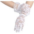 thumbnail image 3 of Nvzi Guantes de encaje con volantes hasta la muñeca con diseño de flores, 3 of 5