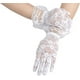thumbnail image 3 of Zhuge Guantes de encaje con estampado de flores y volantes hasta la muñeca para mujer, 3 of 4