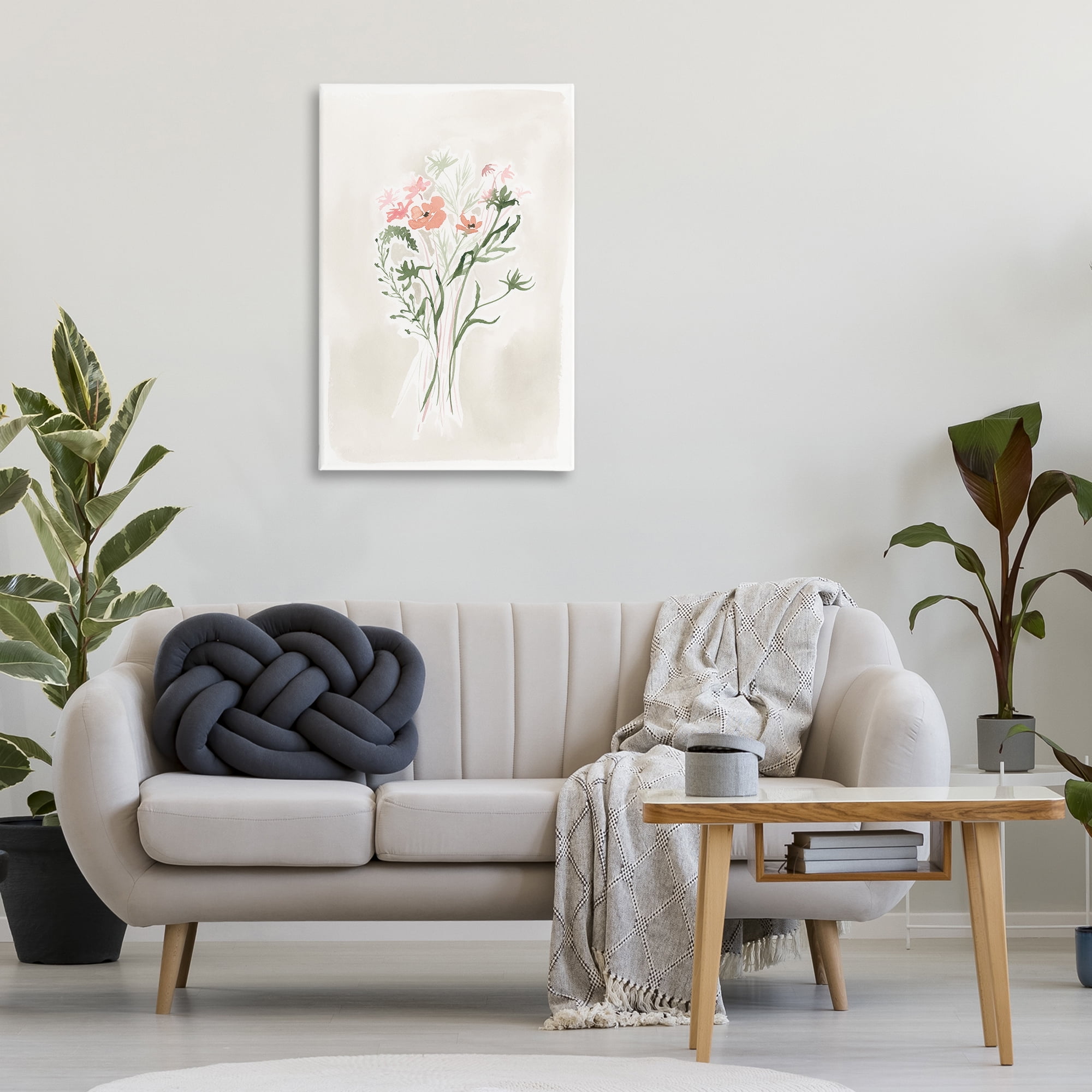 Stupell Industries Subtle Pastel Blooms Botanical & Floral Painting Gallery Wrapped Canvas Art Print Wall Art, 24 x 36