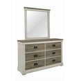 thumbnail image 1 of Topline Home Furnishings Commode blanche patinée et grise avec miroir, 1 of 4