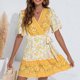 thumbnail image 4 of Vestido HUOGUO para mujer, casual, manga corta, estampado con cuello en V, 4 of 5