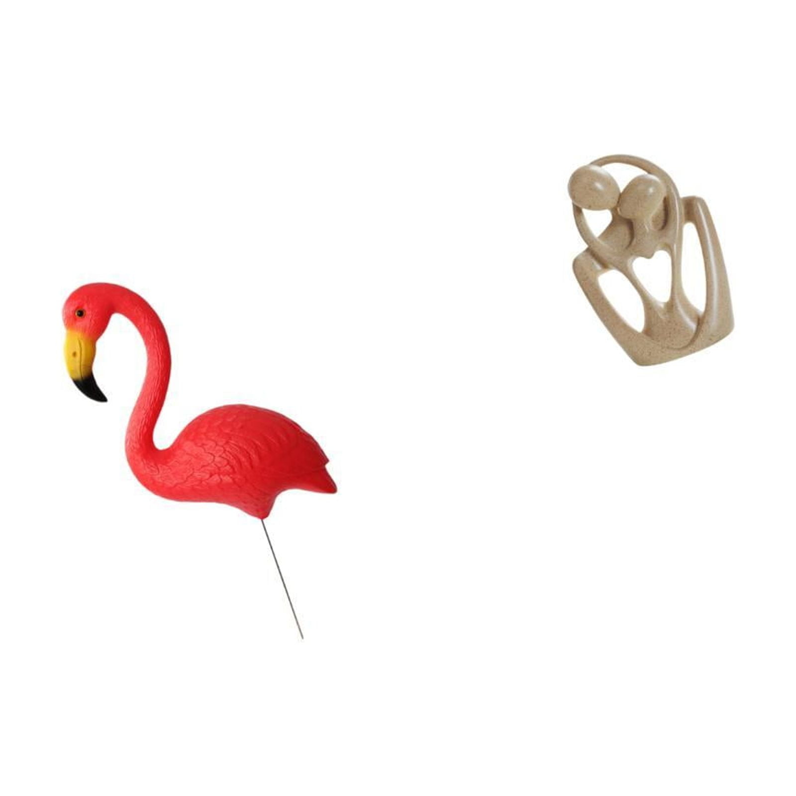 simhoa Flamingo Garden Sculpture with Abstract Couple Figurine Creative Resin Statue for Bookcase Cafe Desktop and Holiday Spring Decor