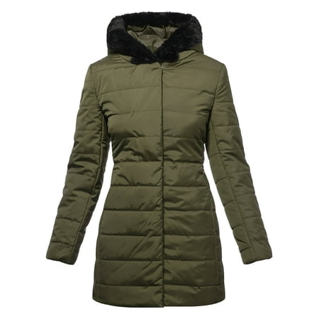 Ma Croix - Ma Croix Womens Winter Lightweight Poly Down Puffer Hooded ...