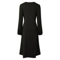 thumbnail image 6 of New Round Neck Cover Fashion Long Sleeved Slim Split Dress Autumn And Winter Women's Wear Dressy Casual Dresses for Women Casual Women Dress Floral Summer Dresses for Women Pregnancy Dresses for, 6 of 6