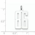 thumbnail image 2 of Sterling Silver Rhodium-plated Small Elongated Pol Number 86 Charm QES86 (20mm x 8mm), 2 of 2