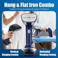 thumbnail image 3 of Powerful Handheld Fabric Steamer - 1800W with Fast Ceramic Heat-Up Plate, 2-In-1 Ironing & Wrinkle Remover,US Plug White, 3 of 9