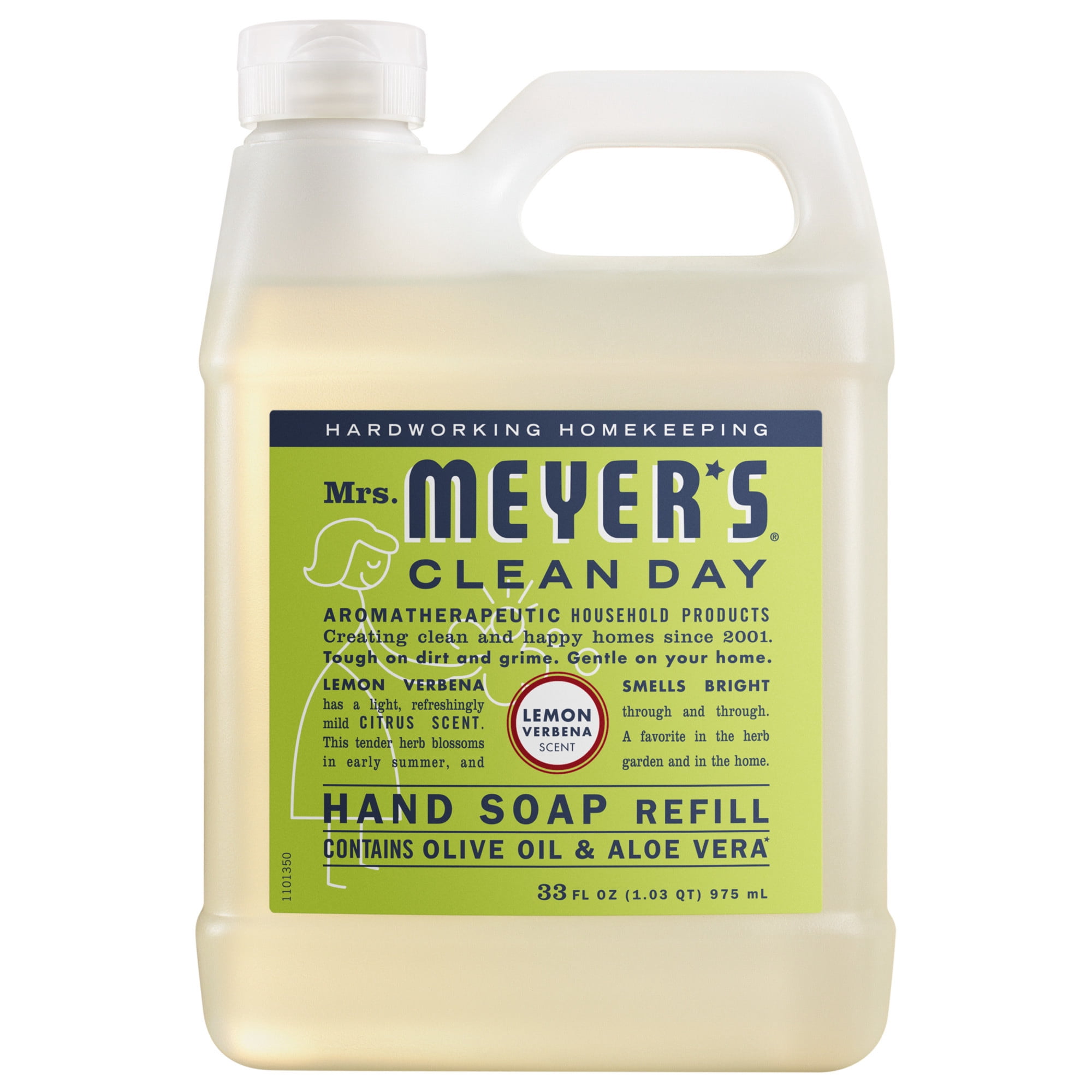 Mrs. Meyer's Clean Day Hand Soap Refill, Lemon Verbena Scent, 33 Fl Oz