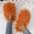 thumbnail image 2 of Women's Curly Furry Slippers, Indoor Thermal Cozy Fuzzy Shoes, Warm Bedroom Floor Plush Slippers With Non-slip Sole, 2 of 8