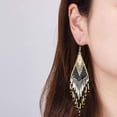 thumbnail image 4 of Pendientes de borla con cuentas estilo Boho - Pendientes colgantes de borla con cuentas hechos a mano, 4 of 5