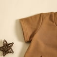 thumbnail image 5 of piuwrlz Shirt and Short Pants Set Baby Boys Girls Pocket Fashionable Solid Color Summer Children's Set Brown Size 6 Months, 5 of 9