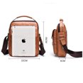 thumbnail image 5 of Bolso bandolera de cuero, bolso de hombro para hombre, correa ajustable con hebilla magnética para negocios de oficina, marrón, 5 of 5