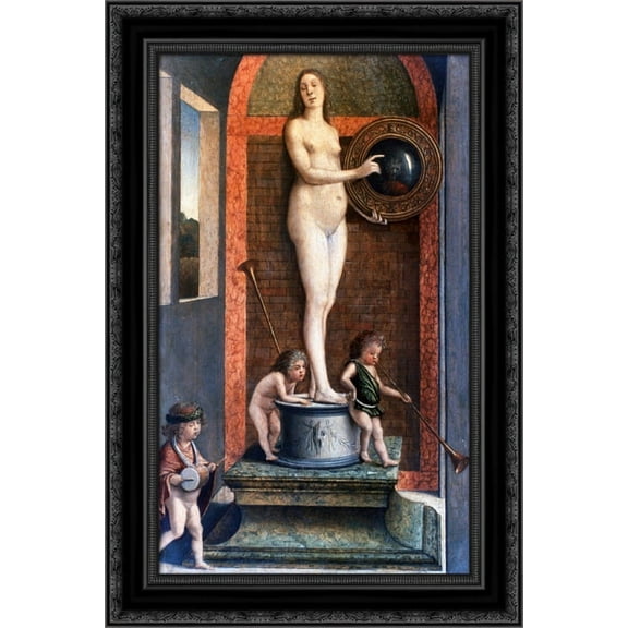 Prudence 18x24 Black Ornate Wood Framed Canvas Art by Bellini, Giovanni