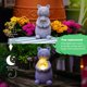 thumbnail image 3 of Estatua solar de gato para decoración de jardín, regalos para amantes de los gatos, con luces LED solares, decoración de bola de gato para jardín, patio, césped, 3 of 5