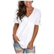 thumbnail image 1 of Puntoco - Camiseta de manga corta con cuello en V para mujer, holgada, informal, de verano Puntoco Puntoco-1005, 1 of 6