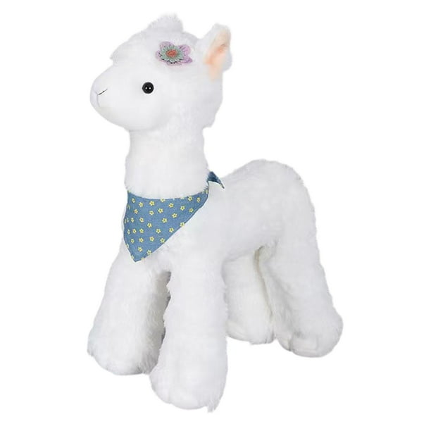 Muñeco de peluche de alpaca, juguete de animal de alpaca, muñeco de peluche creativo y realista de alpaca. Blanco